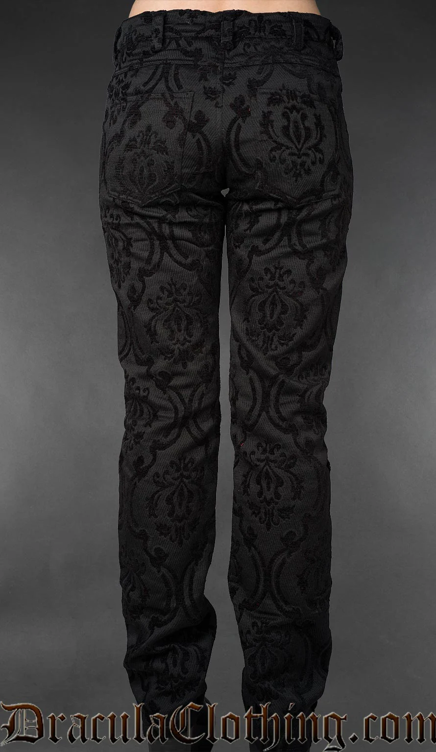 Black Brocade Female Pirate Officer Pants - Image 3
