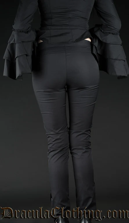 Black Five Button Pants - Image 3