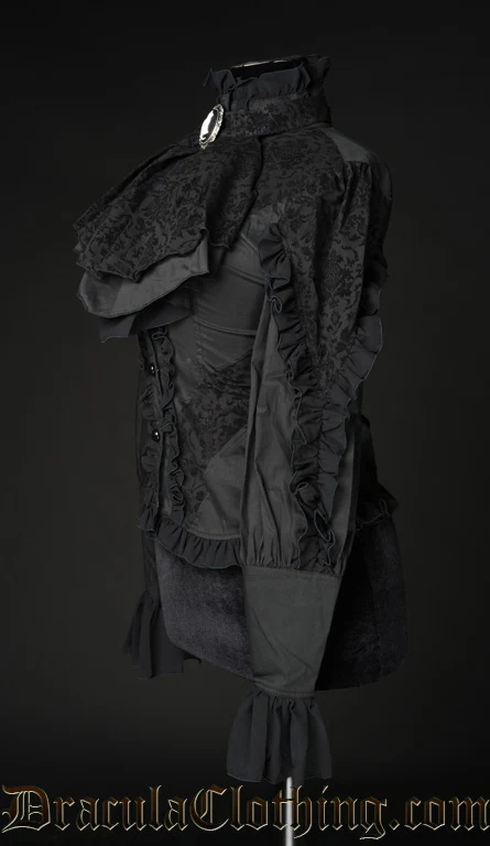 Black Brocade Blouse - Image 3