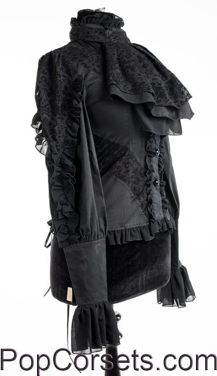 Black Brocade Blouse - Image 6