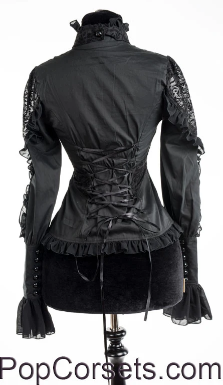 Black Brocade Blouse - Image 7