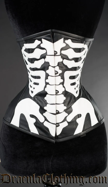 Faux Leather Skeleton Underbust Corset - Image 5
