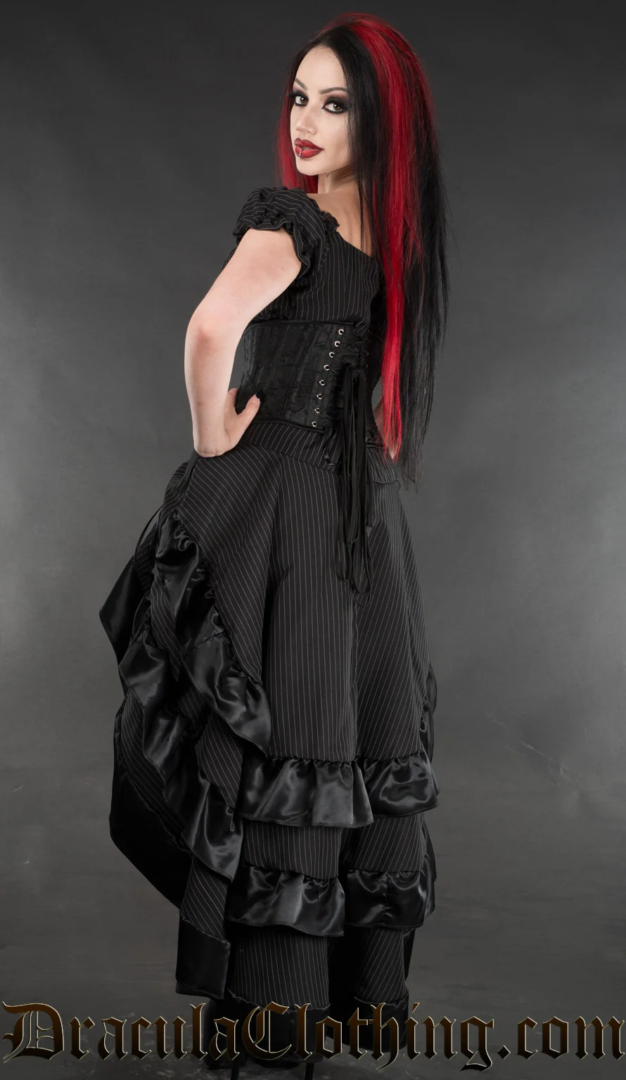 Pinstripe Layer Bustle Skirt - Image 4